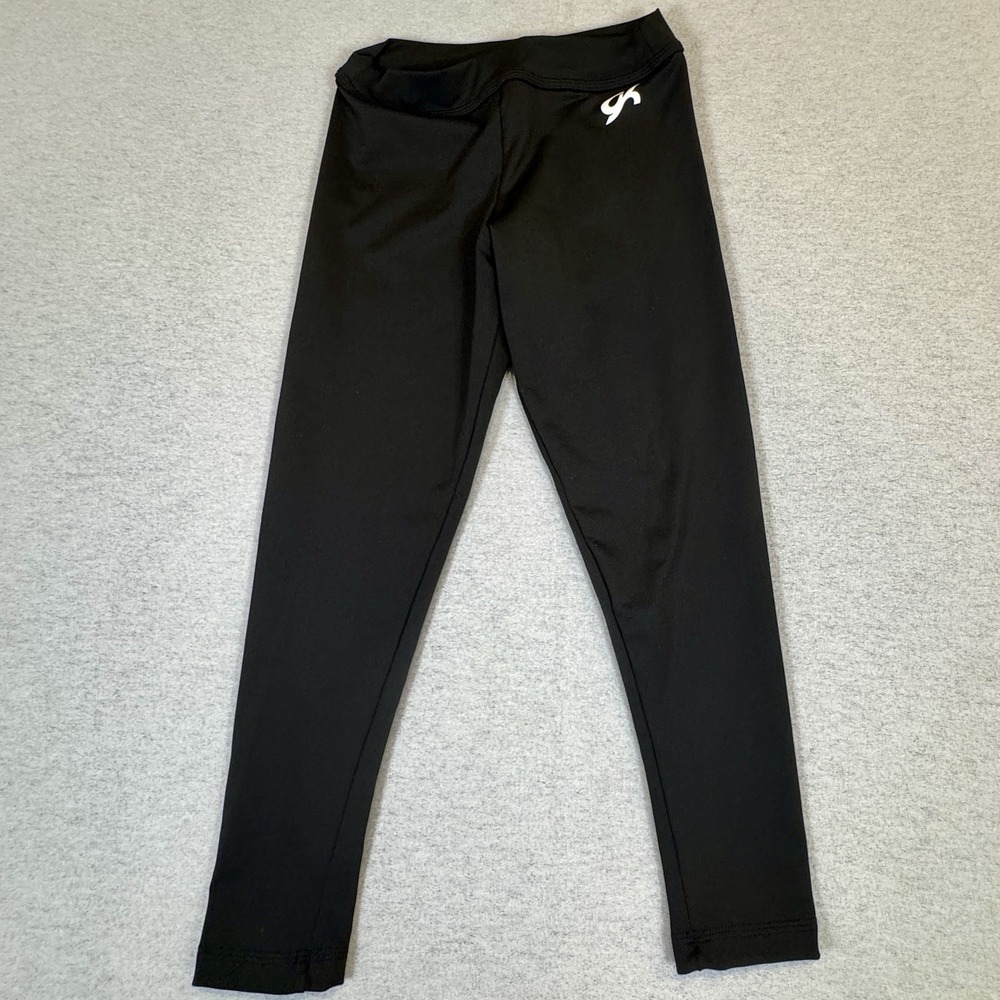 GK Elite Gymnastics Cheerleading Warm Up Tights Leggings Black Size AM Medium